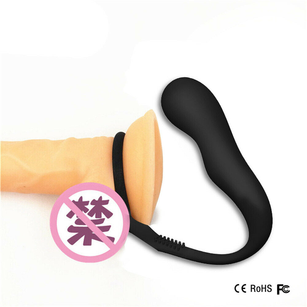 Twin Cock Ring with Butt Plug, 10 Function