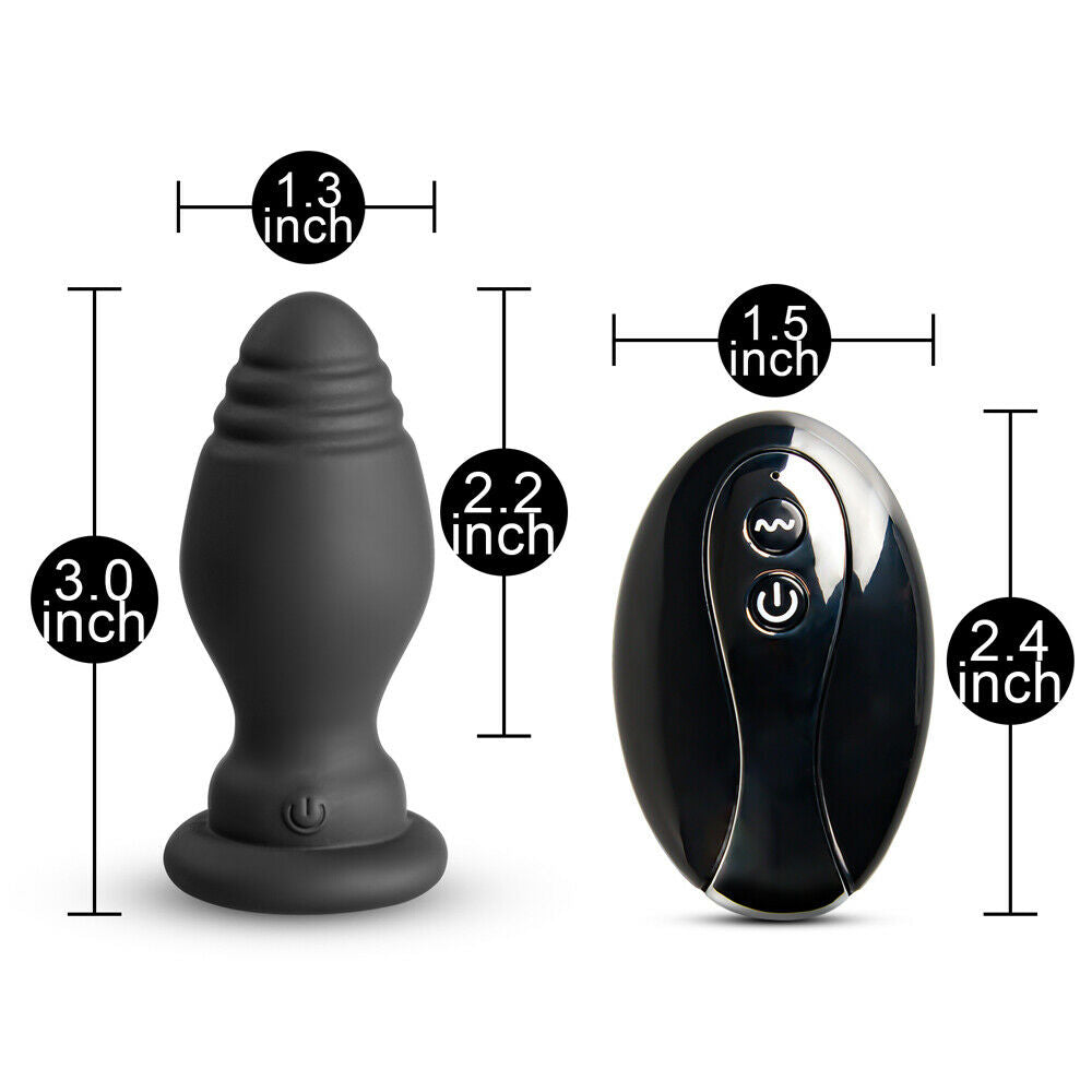 Vibrating Fox Tail Butt Plug with Remote, 10 Function