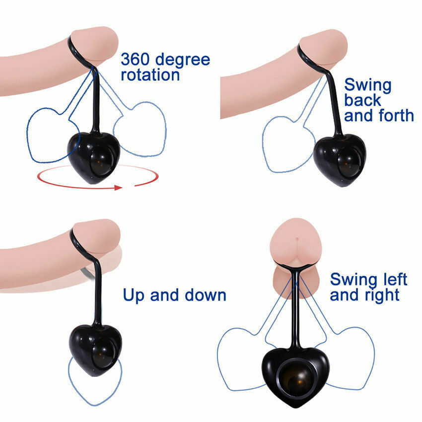 Stronger Glans Trainer Heart Weighted Cock Ring, 4pc (Weight/Dumbells)