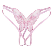 Load image into Gallery viewer, Butterfly Embroidered Crotchless G-String