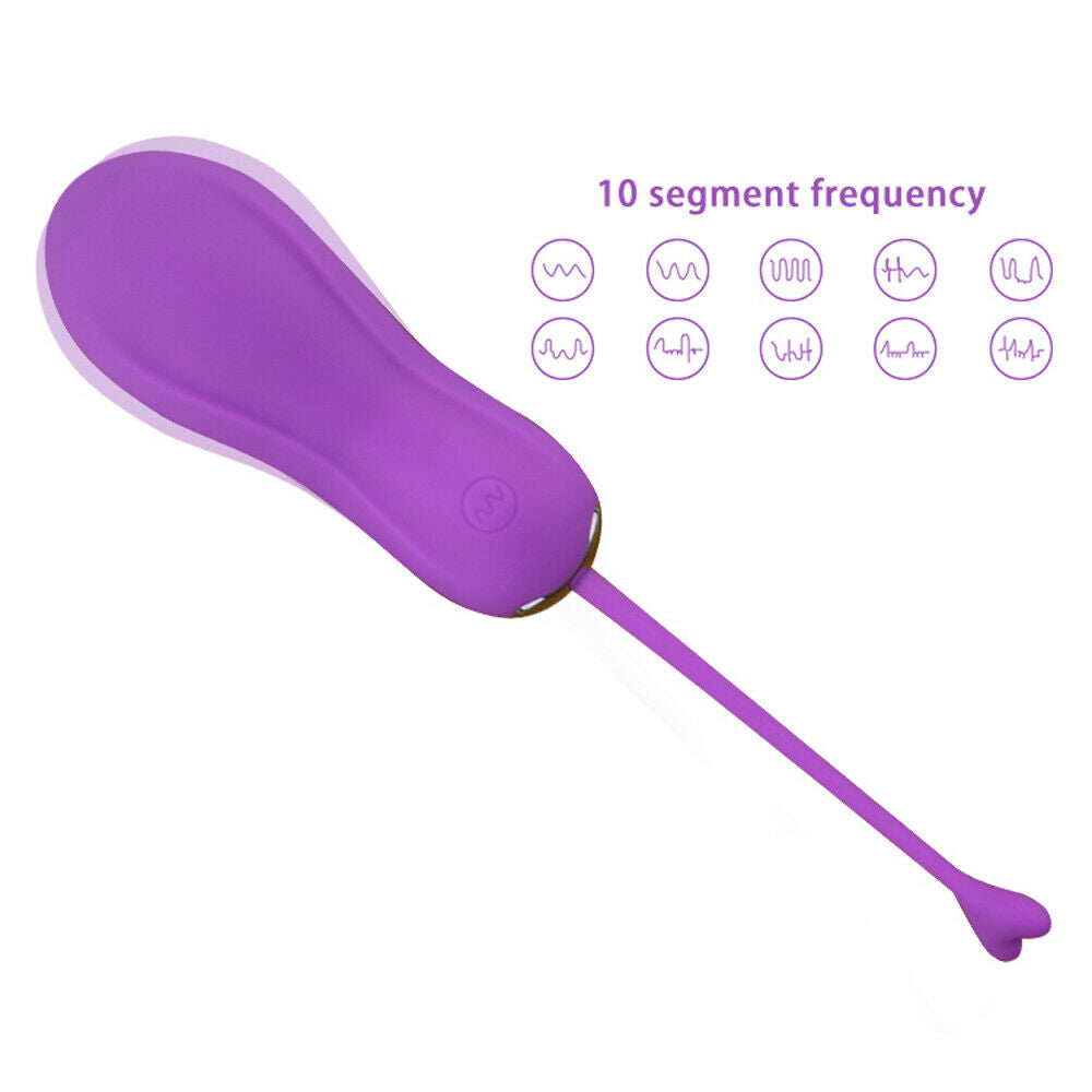 Wireless Remote Control Vibrating Kegel Egg with Heart Shaped Retrieval Cord, 10 Function (2 Ben Wa Balls))