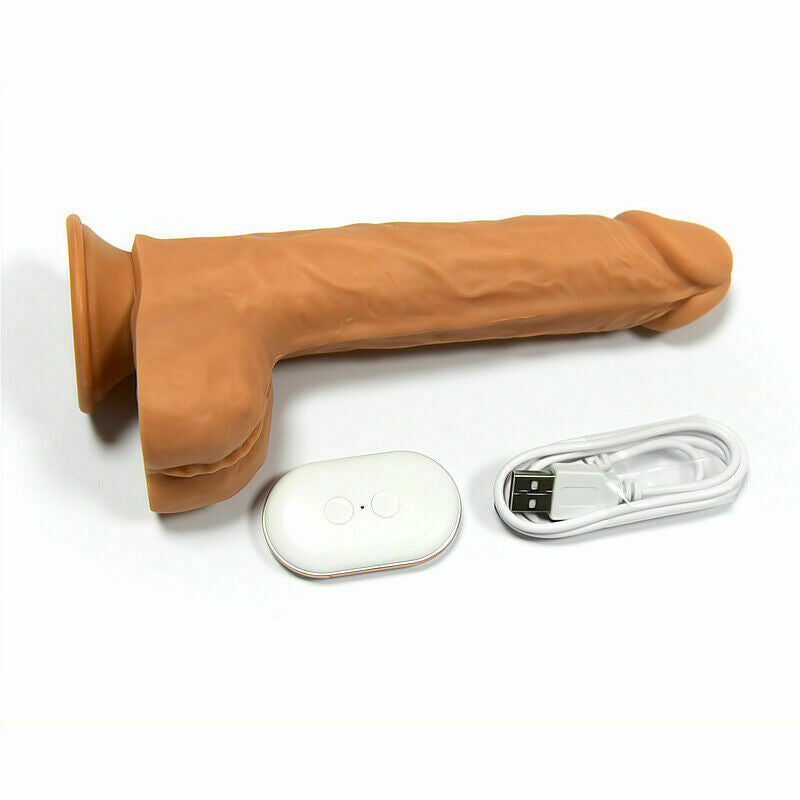 Thrusting & Vibrating Dildo with Warming Function, 8 inch, 7 Function