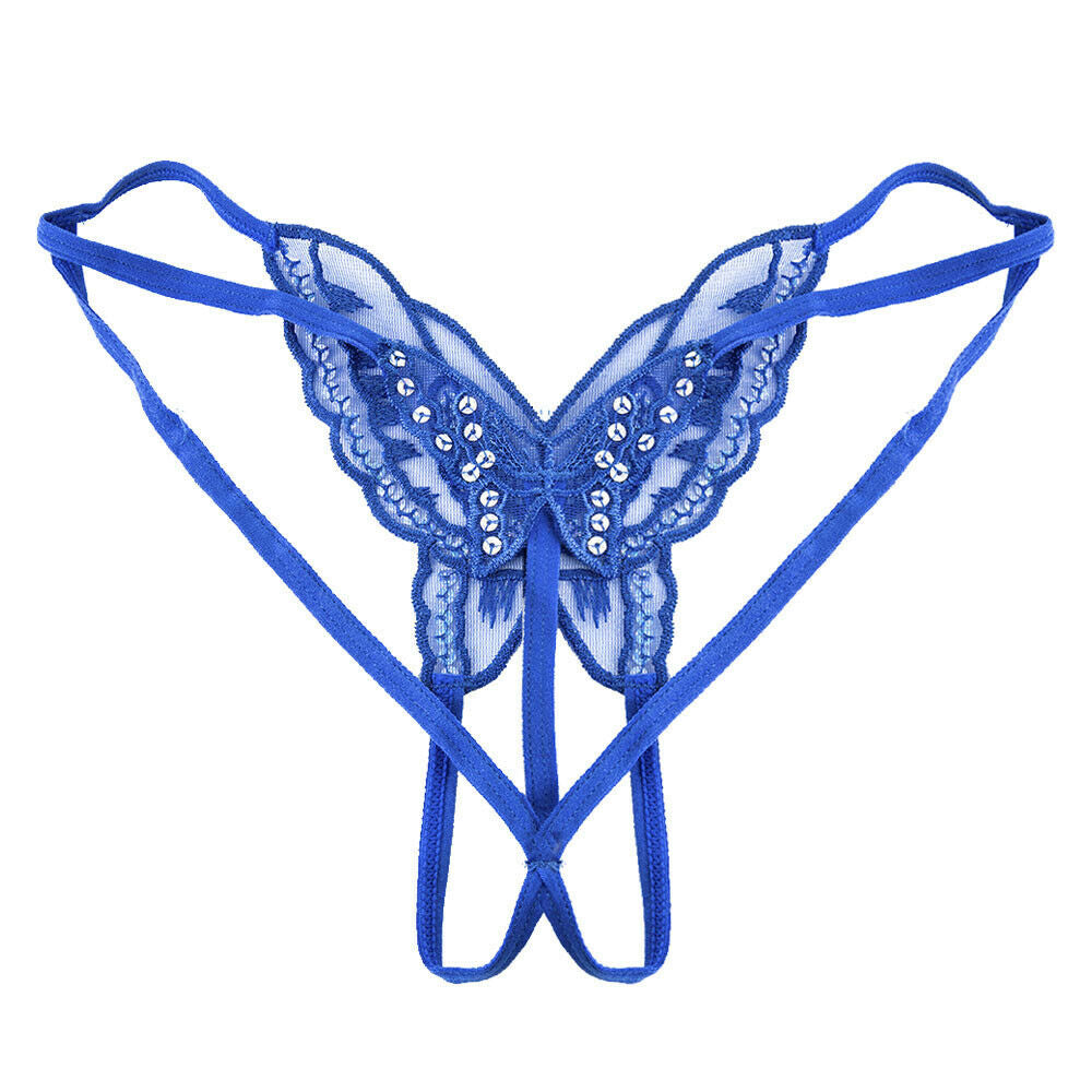 Butterfly Embroidered Crotchless G-String