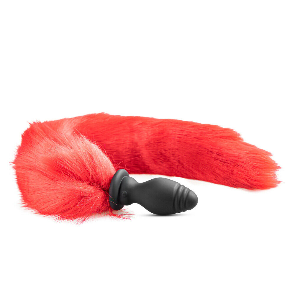 Vibrating Fox Tail Butt Plug with Remote, 10 Function