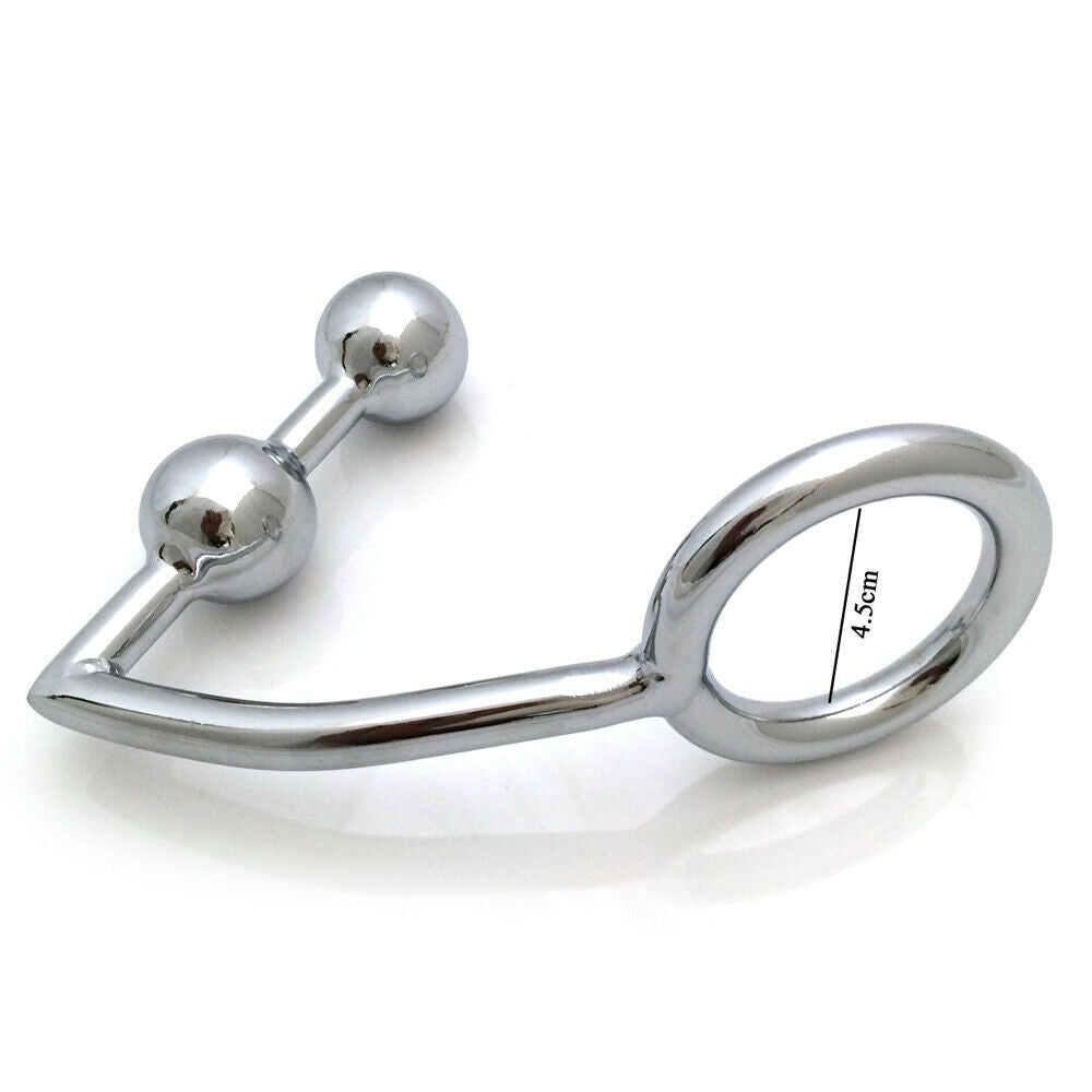 Metal Penis Ring & 2 Ball Anal Plug