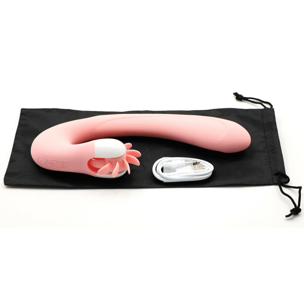 Silicone Vibrator with Heating and Oral Sex Simulator, 20 Function