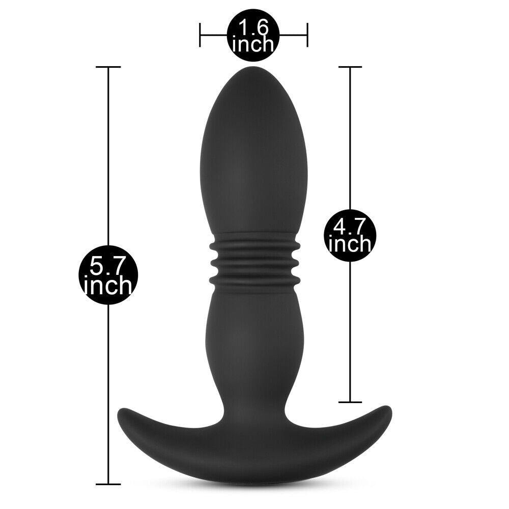 Thrusting & Vibrating Butt Plug with Remote, 8 Function