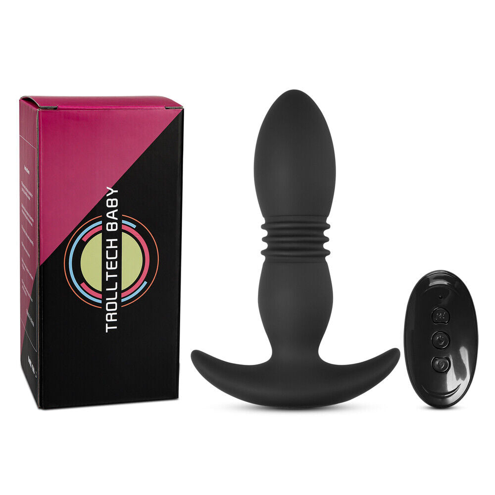 Thrusting & Vibrating Butt Plug with Remote, 8 Function