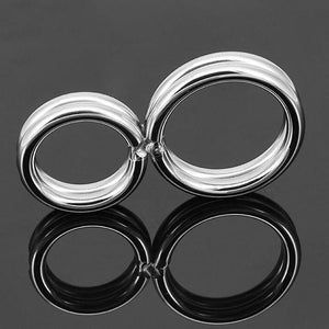 Stainless Steel Dual Double Cock Ring