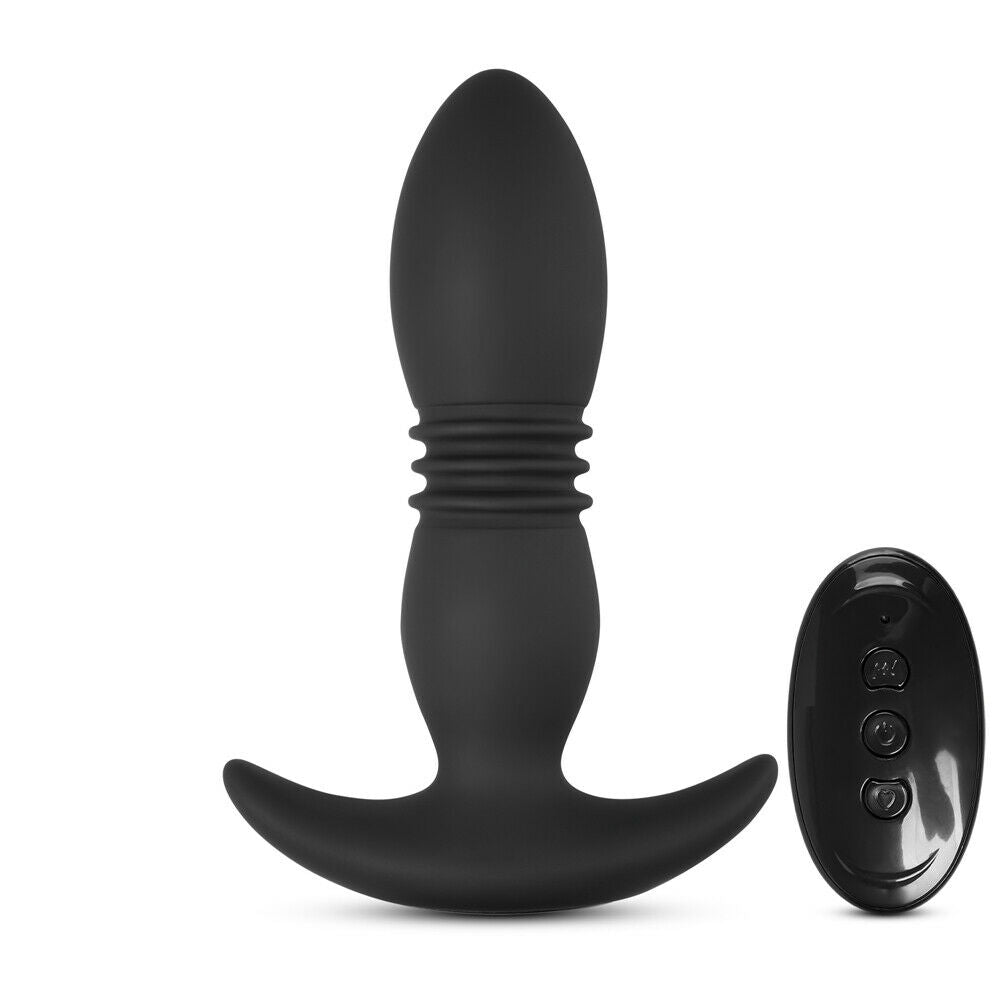 Thrusting & Vibrating Butt Plug with Remote, 8 Function