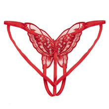 Load image into Gallery viewer, Butterfly Embroidered Crotchless G-String