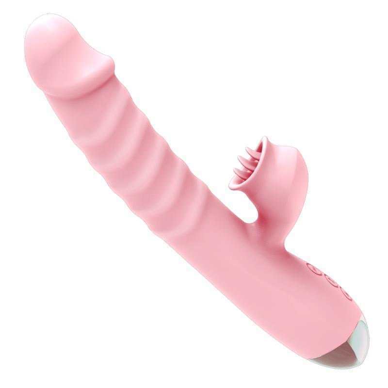 Thrusting Flicking Tongue Rechargeable Vibrator, 10 Function