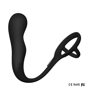 Twin Cock Ring with Butt Plug, 10 Function