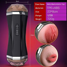 Load image into Gallery viewer, Automatic Rechargeable Voice Dual Channel Masturbator, (Vagina + Mouth), 8 Function