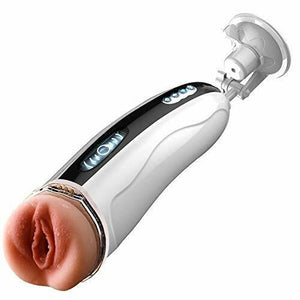 Male Oral Sex Toy Heated & Shrinking Masturbator Cup Pocket Pussy 7 Speed Modes