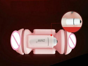 Electric Moaning Interactive Double Hole Vibrating Masturbator Cup, Mouth & Vagina, 10 Function