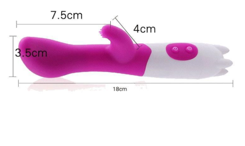 Bulbous Tip Rabbit Vibrator with Nub Clitoral Ticklers, 6 Function