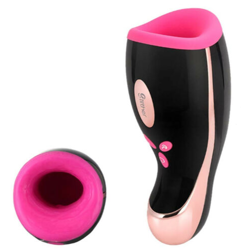 Pulse & Vibrating Warming Oral Sex Masturbation Cup, 14 Function