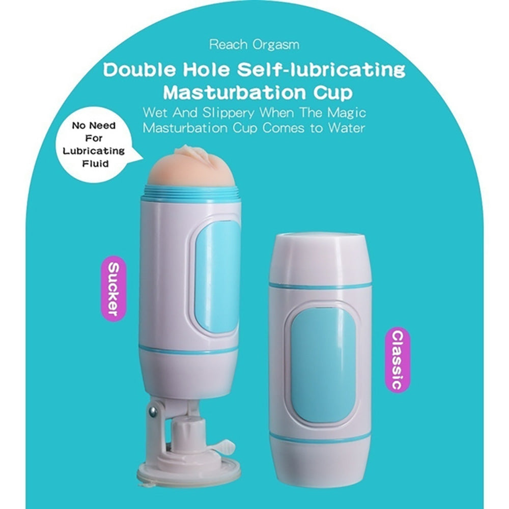 Self-Lubricating Vagina & Anal Double Hole Masturbating Cup (Just Add Water)