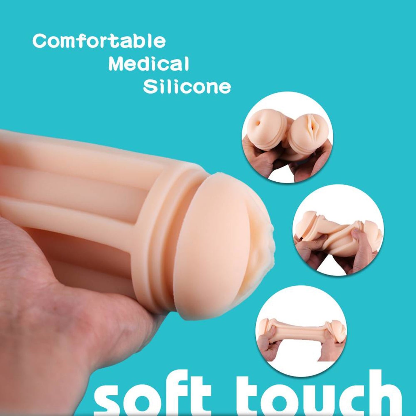 Self-Lubricating Vagina & Anal Double Hole Masturbating Cup (Just Add Water)