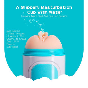 Self-Lubricating Vagina & Anal Double Hole Masturbating Cup (Just Add Water)
