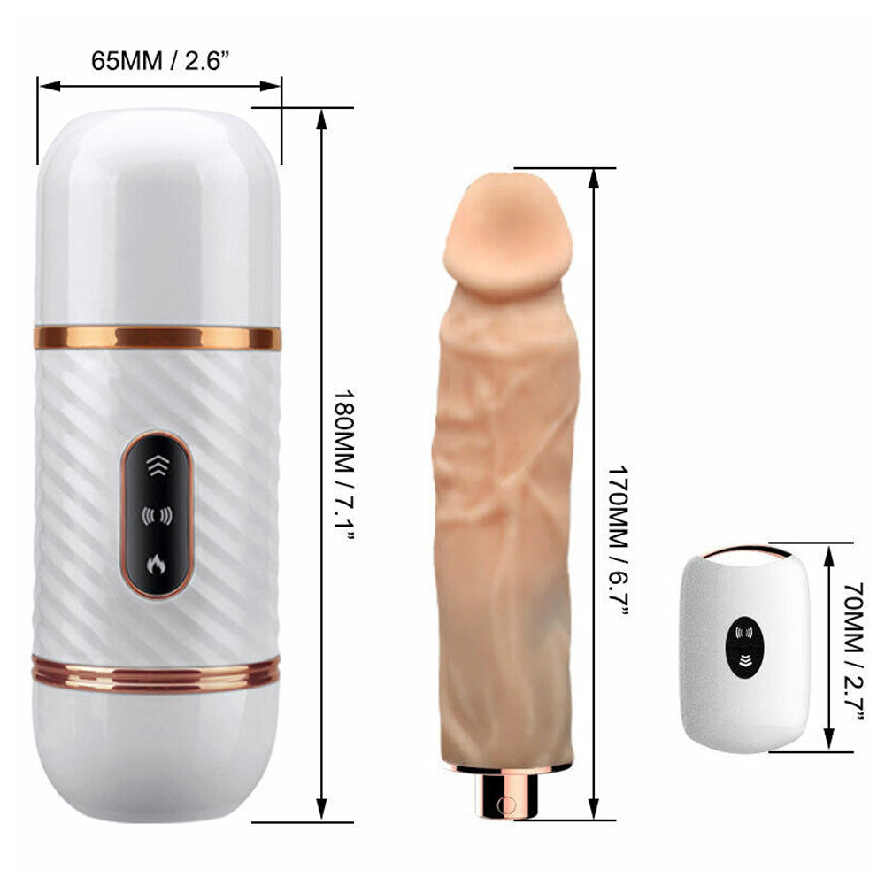 Cyclone Fire Thrusting Sex Machine w/ Heating, 7 Function (Detachable Suction Cup)