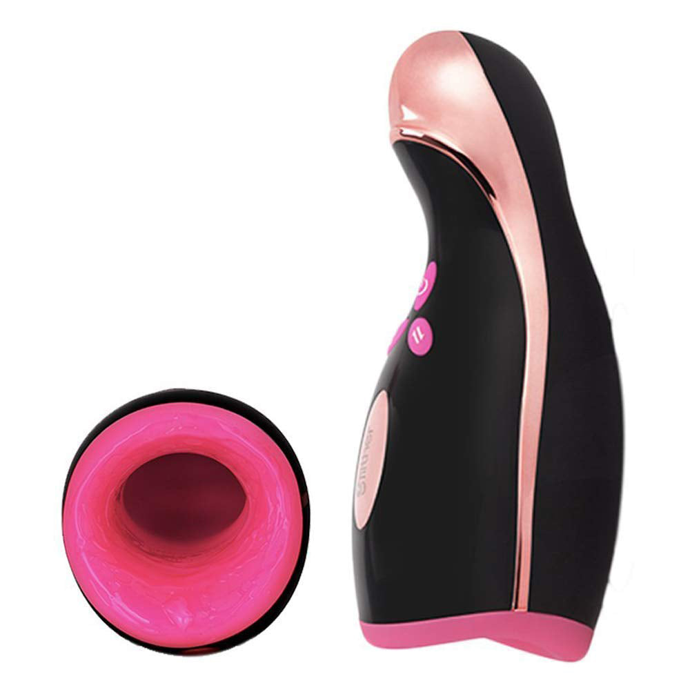 Pulse & Vibrating Warming Oral Sex Masturbation Cup, 14 Function