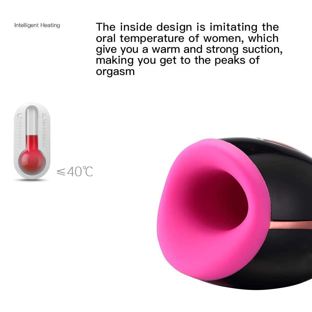 Pulse & Vibrating Warming Oral Sex Masturbation Cup, 14 Function