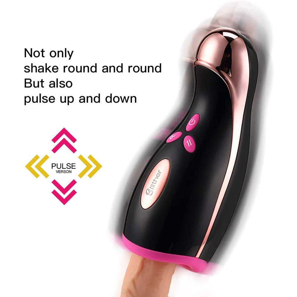 Pulse & Vibrating Warming Oral Sex Masturbation Cup, 14 Function