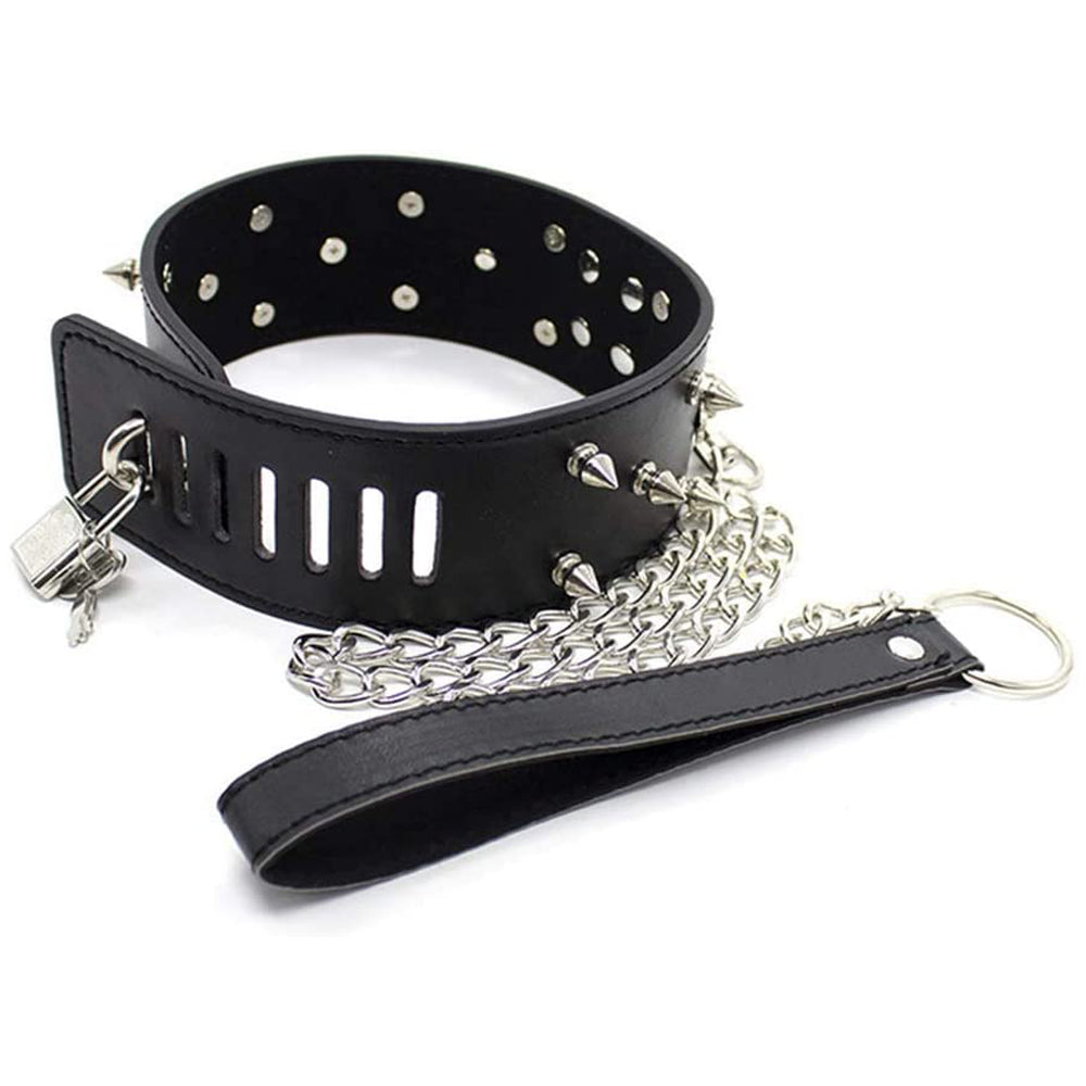 Spike & Skull Collar and Leash (H)