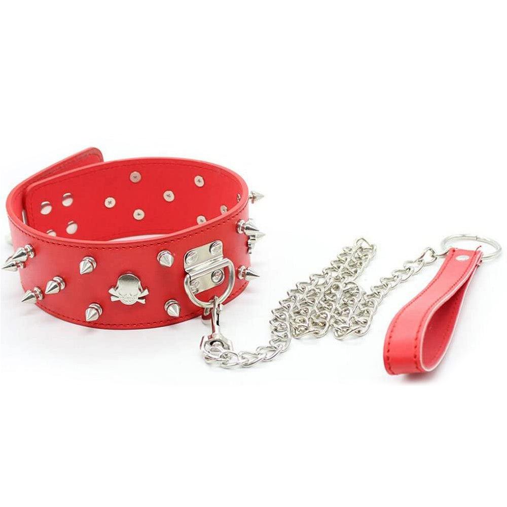 Spike & Skull Collar and Leash (H)