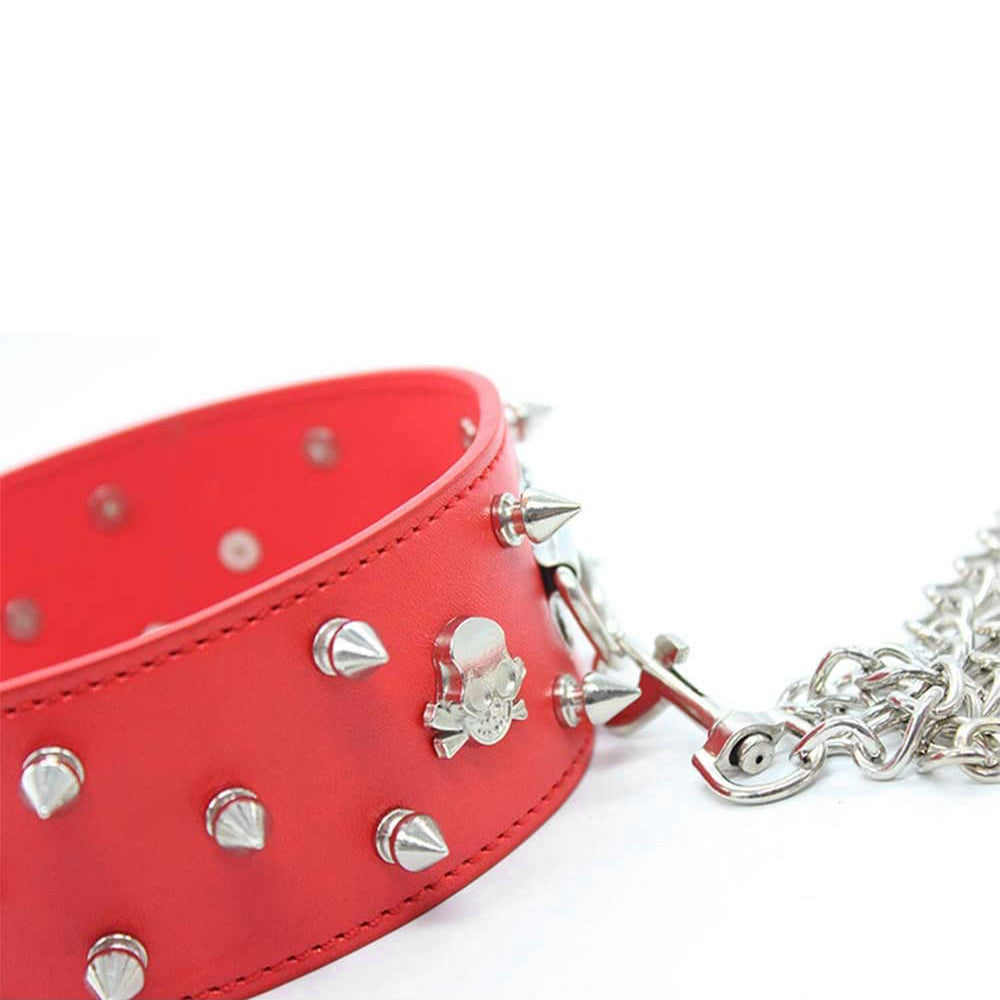 Spike & Skull Collar and Leash (H)