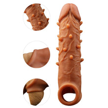 Load image into Gallery viewer, Spiky Goodness Penis Extension Sleeve with Ball Loop