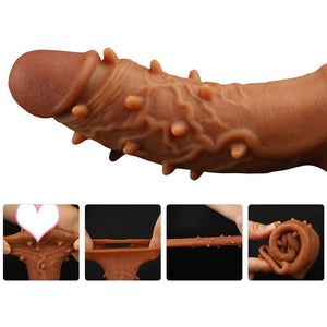 Spiky Goodness Penis Extension Sleeve with Ball Loop