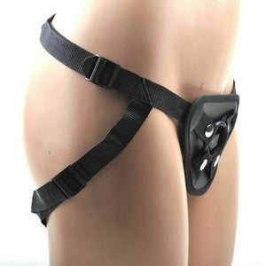Strap-On Harness with Lower Back Support & Vibrator Pocket (4 O-Rings Included)
