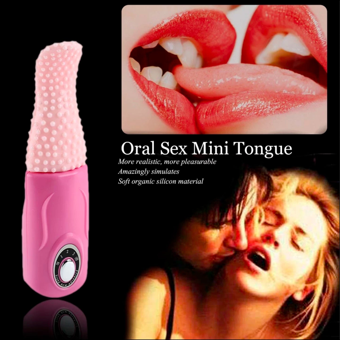 Rechargeable Swing Tongue Vibrator, 3 Function