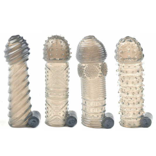 5.2" Vibrating Textured Penis Sleeve Kit