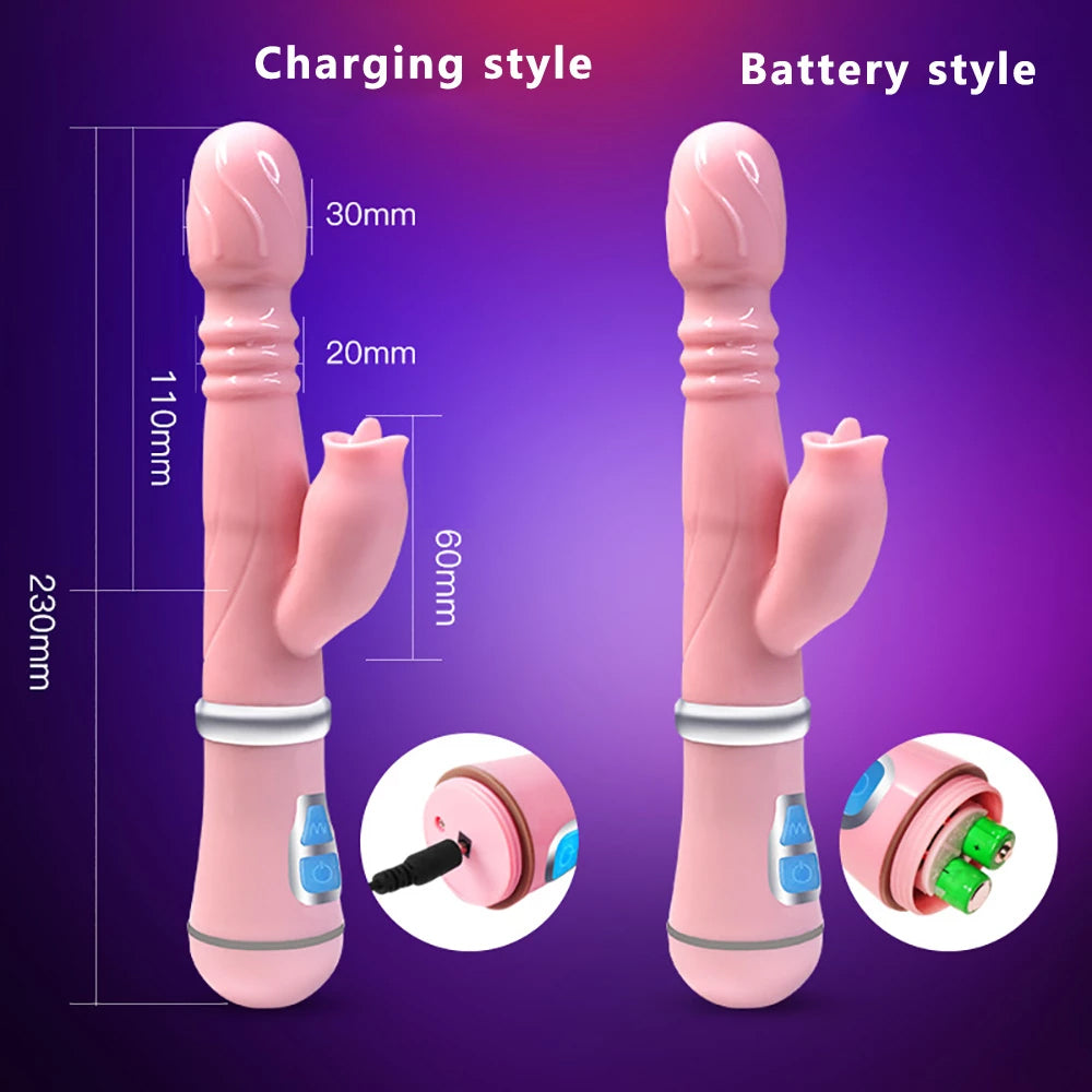 Thrusting & Licking Rabbit Vibrator, 12 Function