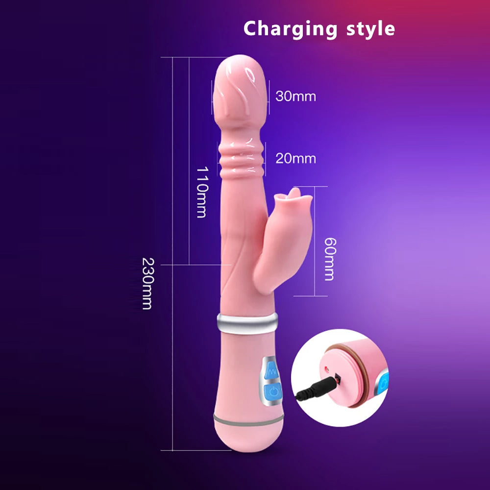 Thrusting & Licking Rabbit Vibrator, 12 Function