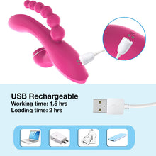 Load image into Gallery viewer, Triple Stimulating Suction Rabbit Vibrator