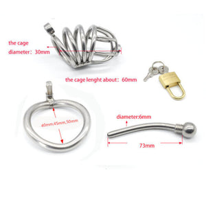 Chastity Cage with Urethral Plug