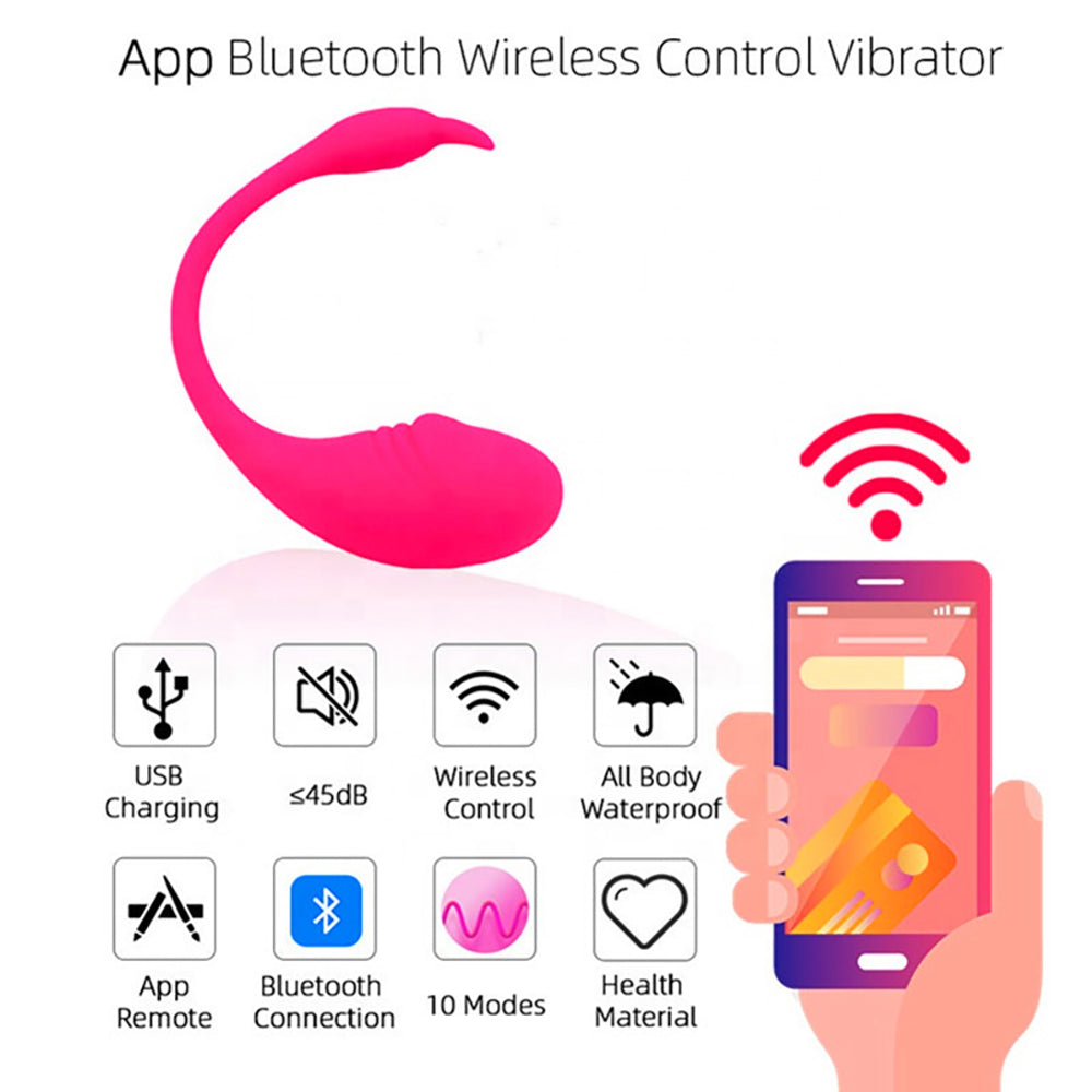 Bluetooth Wireless APP Control Vibrator, Strong & Quiet Long Distance Stimulator (Andriod & iphone iOS)